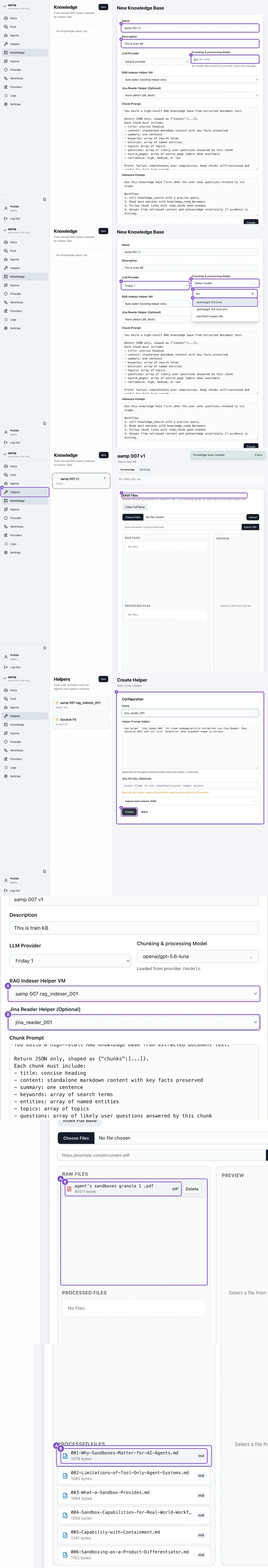 Step 3 of the RAG knowledge base walkthrough
